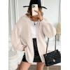 imageLILLUSORY Women Cardigan Sweater Oversized Chunky Outifits 2025 Fall Fashion Long Sleeve Trendy Clothes Knit Open Front CoatsApricot