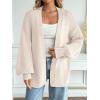 imageLILLUSORY Women Cardigan Sweater Oversized Chunky Outifits 2025 Fall Fashion Long Sleeve Trendy Clothes Knit Open Front CoatsApricot