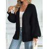 imageLILLUSORY Women Cardigan Sweater Oversized Chunky Outifits 2025 Fall Fashion Long Sleeve Trendy Clothes Knit Open Front CoatsBlack