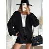 imageLILLUSORY Women Cardigan Sweater Oversized Chunky Outifits 2025 Fall Fashion Long Sleeve Trendy Clothes Knit Open Front CoatsBlack
