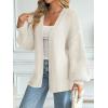 imageLILLUSORY Women Cardigan Sweater Oversized Chunky Outifits 2025 Fall Fashion Long Sleeve Trendy Clothes Knit Open Front CoatsWhite