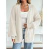imageLILLUSORY Women Cardigan Sweater Oversized Chunky Outifits 2025 Fall Fashion Long Sleeve Trendy Clothes Knit Open Front CoatsWhite