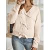 imageLILLUSORY Womens Cropped Cardigan Sweater Chunky Knit Tie Front Bow Fall Top V Neck Outfits Cute Cozy Clothes 2025 TrendyApricot