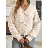 imageLILLUSORY Womens Cropped Cardigan Sweater Chunky Knit Tie Front Bow Fall Top V Neck Outfits Cute Cozy Clothes 2025 TrendyApricot