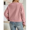imageLILLUSORY Womens Cropped Cardigan Sweater Chunky Knit Tie Front Bow Fall Top V Neck Outfits Cute Cozy Clothes 2025 TrendyPink