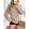 imageLILLUSORY Womens Off The Shoulder Sweaters Oversized Ribbed Knitted Batwing Sleeve Fall Fashion Pullover Sexy Winter ClothesApricot