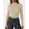 imageLILLUSORY Womens Turtleneck Ribbed Sweaters Pullover Tops Long Sleeve Winter Winter Clothes 2025Beige