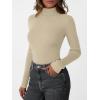 imageLILLUSORY Womens Turtleneck Ribbed Sweaters Pullover Tops Long Sleeve Winter Winter Clothes 2025Beige