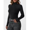 imageLILLUSORY Womens Turtleneck Ribbed Sweaters Pullover Tops Long Sleeve Winter Winter Clothes 2025Black