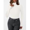 imageLILLUSORY Womens Turtleneck Ribbed Sweaters Pullover Tops Long Sleeve Winter Winter Clothes 2025White