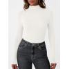 imageLILLUSORY Womens Turtleneck Ribbed Sweaters Pullover Tops Long Sleeve Winter Winter Clothes 2025White