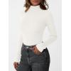 imageLILLUSORY Womens Turtleneck Ribbed Sweaters Pullover Tops Long Sleeve Winter Winter Clothes 2025White