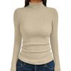 imageLILLUSORY Womens Turtleneck Ribbed Sweaters Pullover Tops Long Sleeve Winter Winter Clothes 2025Beige