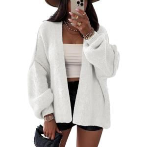 imageLILLUSORY Chunky Cardigan Sweaters for Women Oversized Long Trendy Early Fall Outfits Fashion Cozy 2025 Winter ClothingWhite