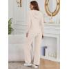 imageLILLUSORY Women 2 Piece Lounge Pajamas Sets Ribbed Knit Long Sleeve Sweater Hoodies Pants Matching Set 2025 Fall OutfitsApricot