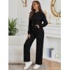 imageLILLUSORY Women 2 Piece Lounge Pajamas Sets Ribbed Knit Long Sleeve Sweater Hoodies Pants Matching Set 2025 Fall OutfitsBlack