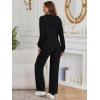 imageLILLUSORY Women 2 Piece Lounge Pajamas Sets Ribbed Knit Long Sleeve Sweater Hoodies Pants Matching Set 2025 Fall OutfitsBlack