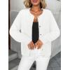 imageLILLUSORY Womens Chunky Cardigan Sweaters Fall Lightweight Cozy Jacket Outfit Fuzzy Knit Button Up Warm Clothes TrendyWhite