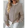 imageLILLUSORY Womens Crew Neck Button Down Cozy Cardigan Sweater Fall Outfits 2025Khaki