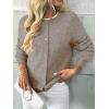 imageLILLUSORY Womens Crew Neck Button Down Cozy Cardigan Sweater Fall Outfits 2025Khaki