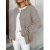 imageLILLUSORY Womens Crew Neck Button Down Cozy Cardigan Sweater Fall Outfits 2025Khaki