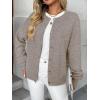 imageLILLUSORY Womens Crew Neck Button Down Cozy Cardigan Sweater Fall Outfits 2025Khaki