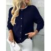 imageLILLUSORY Womens Crew Neck Button Down Cozy Cardigan Sweater Fall Outfits 2025Navy