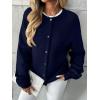 imageLILLUSORY Womens Crew Neck Button Down Cozy Cardigan Sweater Fall Outfits 2025Navy