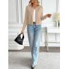 imageLILLUSORY Womens Cropped Cardigan Crew Neck Lightweight Crop Sweaters Fall Cute Button Down Knit Clothes 2025Apricot