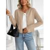 imageLILLUSORY Womens Cropped Cardigan Crew Neck Lightweight Crop Sweaters Fall Cute Button Down Knit Clothes 2025Apricot