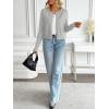 imageLILLUSORY Womens Cropped Cardigan Crew Neck Lightweight Crop Sweaters Fall Cute Button Down Knit Clothes 2025Grey