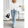 imageLILLUSORY Womens Cropped Cardigan Crew Neck Lightweight Crop Sweaters Fall Cute Button Down Knit Clothes 2025White