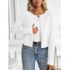 imageLILLUSORY Womens Cropped Cardigan Crew Neck Lightweight Crop Sweaters Fall Cute Button Down Knit Clothes 2025White