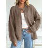 imageLILLUSORY Womens Oversized Chunky Knit Cardigan Sweaters Long Lantern Sleeve Button Down Cozy Trendy JacketCamel