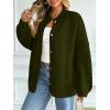 imageLILLUSORY Womens Oversized Chunky Knit Cardigan Sweaters Long Lantern Sleeve Button Down Cozy Trendy JacketGreen