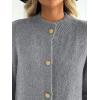 imageLILLUSORY Womens Oversized Chunky Knit Cardigan Sweaters Long Lantern Sleeve Button Down Cozy Trendy JacketGrey