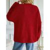 imageLILLUSORY Womens Oversized Chunky Knit Cardigan Sweaters Long Lantern Sleeve Button Down Cozy Trendy JacketHeather Red