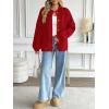 imageLILLUSORY Womens Oversized Chunky Knit Cardigan Sweaters Long Lantern Sleeve Button Down Cozy Trendy JacketHeather Red