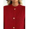 imageLILLUSORY Womens Oversized Chunky Knit Cardigan Sweaters Long Lantern Sleeve Button Down Cozy Trendy JacketHeather Red