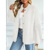 imageLILLUSORY Womens Oversized Chunky Knit Cardigan Sweaters Long Lantern Sleeve Button Down Cozy Trendy JacketWhite