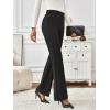imageLILLUSORY Womens Stretchy High Waisted Dress Pants Business Casual Flare Slacks Office Work Pull On Trousers with PocketsBlack