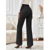imageLILLUSORY Womens Stretchy High Waisted Dress Pants Business Casual Flare Slacks Office Work Pull On Trousers with PocketsBlack