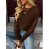 imageLILLUSORY Womens Sweaters Fall Fashion 2025 Lightweight Long Sleeve Knit Pullover Casual Trendy Tops Winter ClothesChocolate