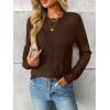 imageLILLUSORY Womens Sweaters Fall Fashion 2025 Lightweight Long Sleeve Knit Pullover Casual Trendy Tops Winter ClothesChocolate