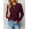 imageLILLUSORY Womens Sweaters Fall Fashion 2025 Lightweight Long Sleeve Knit Pullover Casual Trendy Tops Winter ClothesMaroon