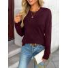 imageLILLUSORY Womens Sweaters Fall Fashion 2025 Lightweight Long Sleeve Knit Pullover Casual Trendy Tops Winter ClothesMaroon