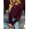 imageLILLUSORY Womens Sweaters Fall Fashion 2025 Lightweight Long Sleeve Knit Pullover Casual Trendy Tops Winter ClothesMaroon