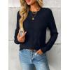 imageLILLUSORY Womens Sweaters Fall Fashion 2025 Lightweight Long Sleeve Knit Pullover Casual Trendy Tops Winter ClothesNavy
