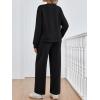 imageLILLUSORY Womens Sweatsuits 2 Piece Outfits Lounge Matching Sets Travel Airport Tracksuits Wide Leg Sweatpants Fall ClothesBlack