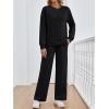 imageLILLUSORY Womens Sweatsuits 2 Piece Outfits Lounge Matching Sets Travel Airport Tracksuits Wide Leg Sweatpants Fall ClothesBlack